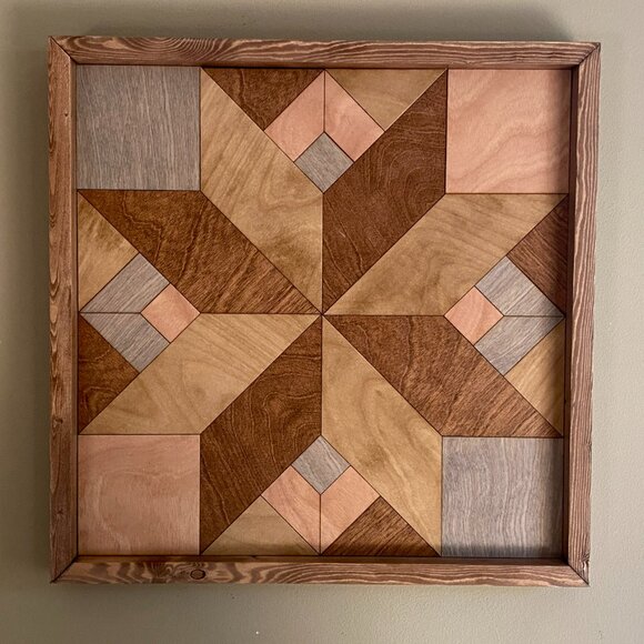 Lovely Amish-Style Indoor Barn Quilt (hex) - Picture 2 of 4